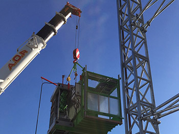 Installing Man & material hoist
